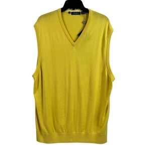 Bobby Jones Mens Sweater Vest Peruvian Pima Cotton Yellow 2XL